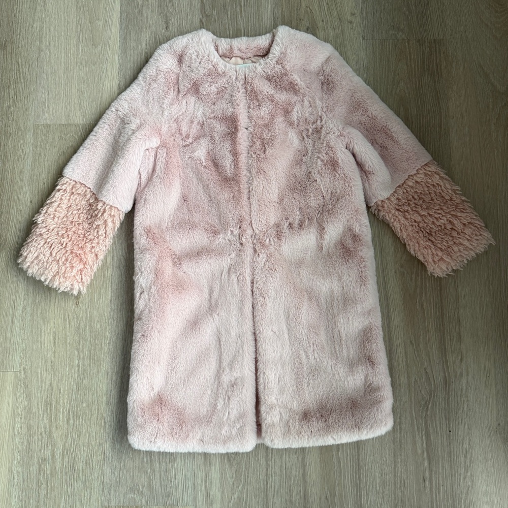 NWOT Pia Rossini Pink Faux Fur Coat